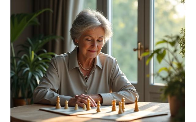 Image of a person engaged in a brain training exercise, symbolizing cognitive health
