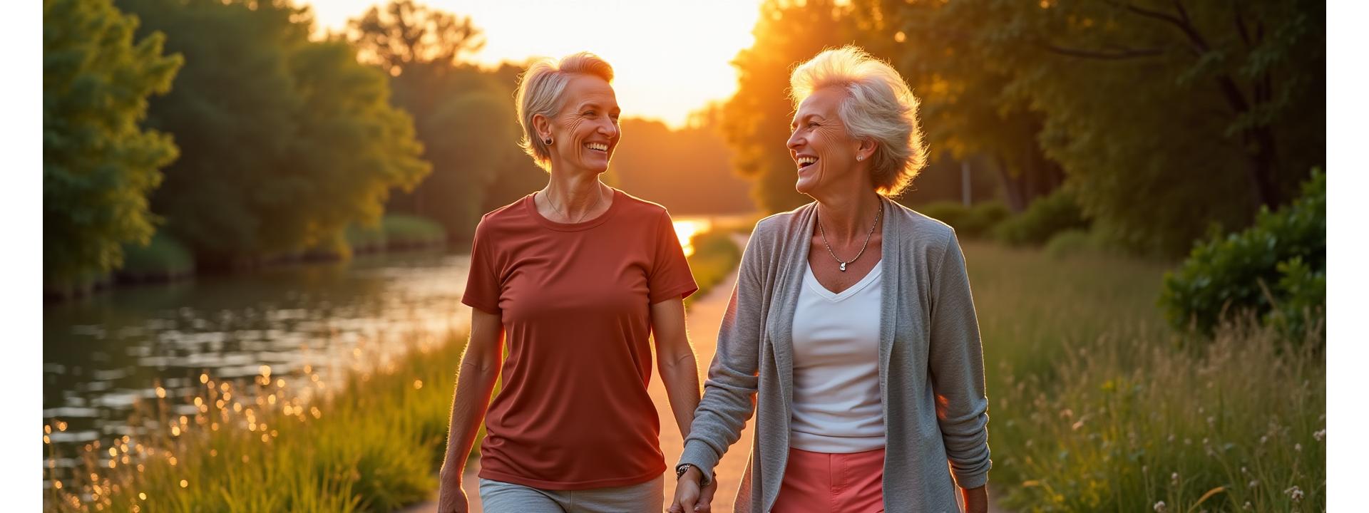 Mature couple in Austin enjoying a active, healthy lifestyle outdoors, symbolizing vibrant longevity