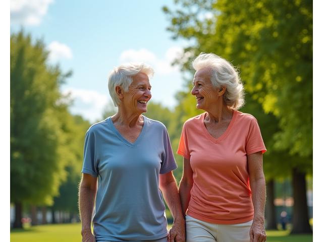 Couple enjoying healthy aging outdoors