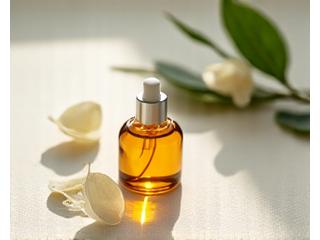 Natural beauty products and facial tools on a wooden surface, suggesting clean beauty.