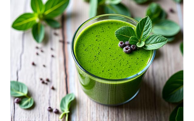 A balanced array of functional nutrition ingredients like adaptogenic herbs, whole grains, and colorful fruits.