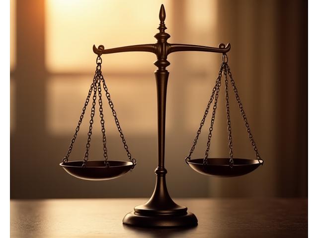 Elegant scales of justice, symbolizing fairness and legal balance.